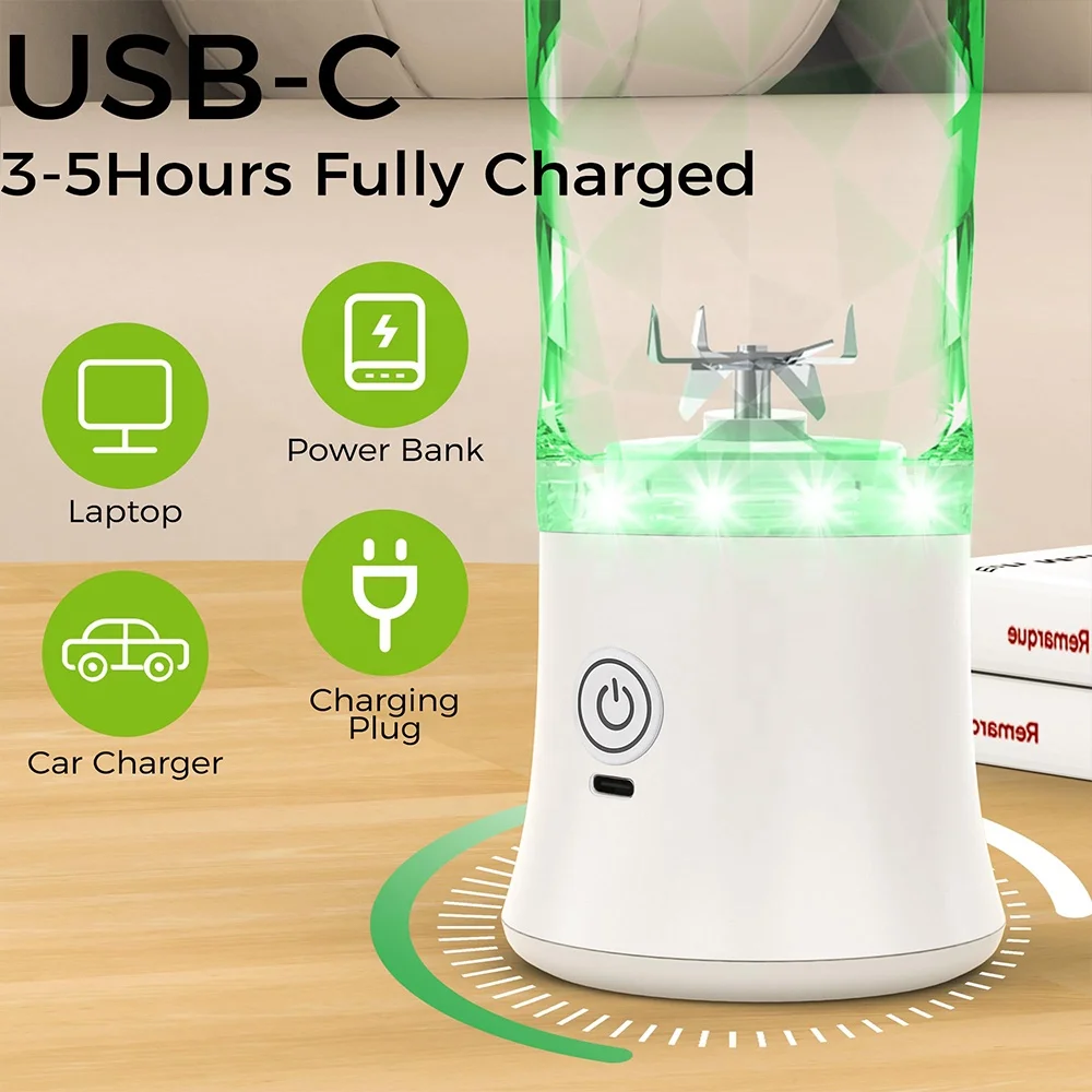 Portable Fruit Mixer Blender with Custom Logo Push Button Controls for Outdoor & Hotel Use Fresh Juice Mixer Blender