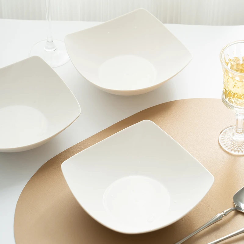 Factory Simple White 6.7 Inch Square Banquet Party Restaurant Dish Plastic plates Dishes Dinner Plate Tableware