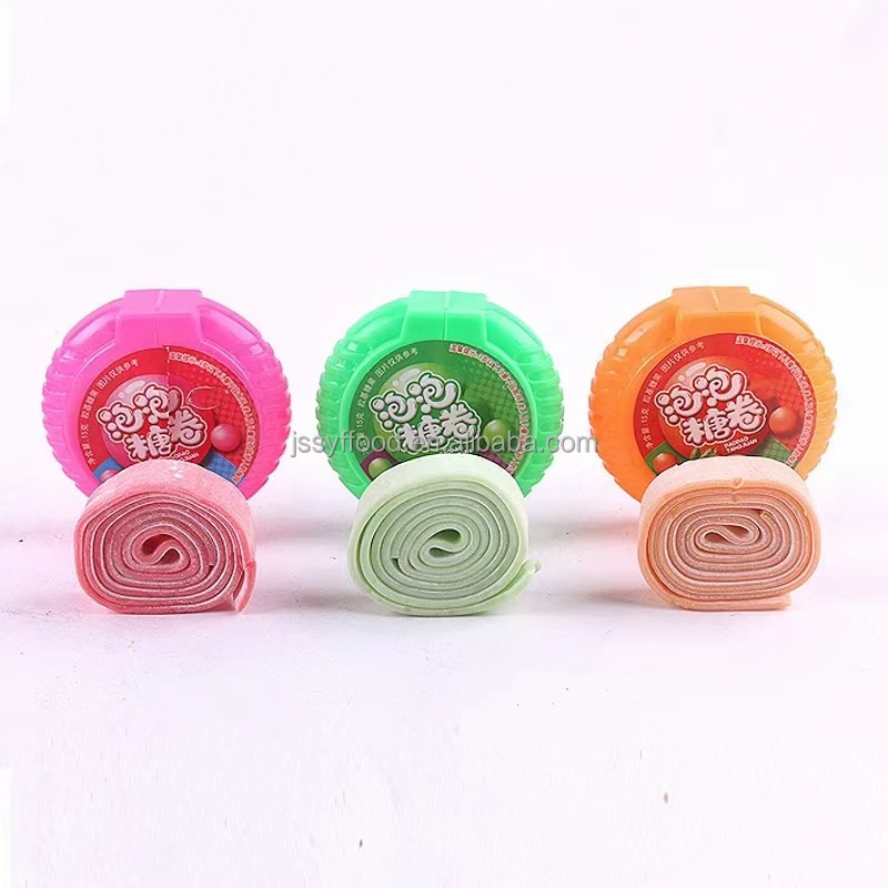 Factory direct custom private label halal Chewing Gum big size Bubble gum roll for kids