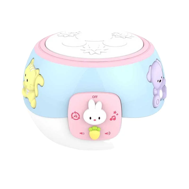 Baby Battery Operated Music Instrument Toy Revolving Drum With Flashing Light