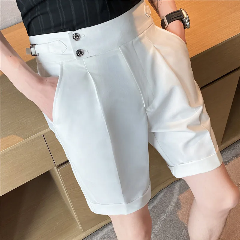 High Quality European Style Italian Gurkha Pants Men Casual Pant Casual Light And BreathableShort Suit pants