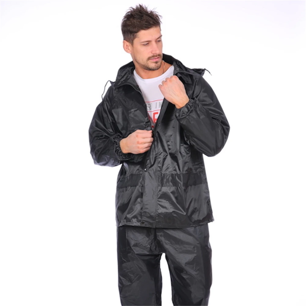 Breathable Rainsuit Motorcycle Wear Rainy Reusable Polyester PVC Raincoat Reflective Rainwear
