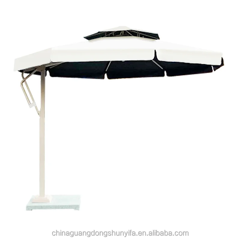 Wholesale 2.5m/3m commercial outdoor waterproof sunshade big garden parasol aluminum side pole umbrella