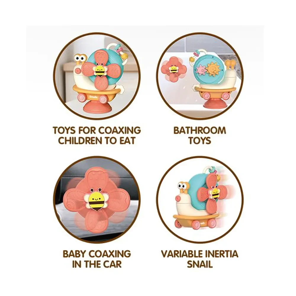New products children educational snail bath  windmill DIY assembled baby  gyro toys