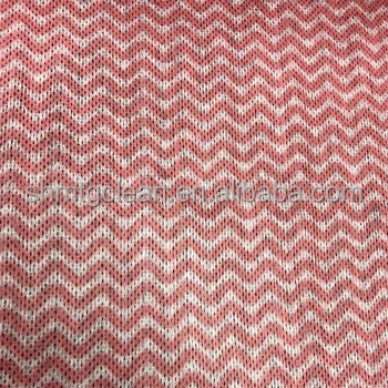 Red Wave Print Disposable Kitchen Cleaning Cloths Water Absorbent Spunlace Nonwoven Cloth Household Nonwoven Kitchen Rag