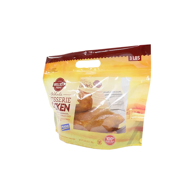 Printed Plastic Anti Fog Composite Bag Roasted Chicken Frozen Food Packaging Bag with Zipper
