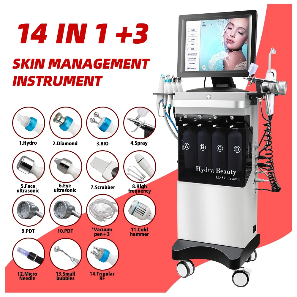 14 IN1  Skin Tightening Aesthetic medicine hydrodermabrasion facial machineaqua peel machine