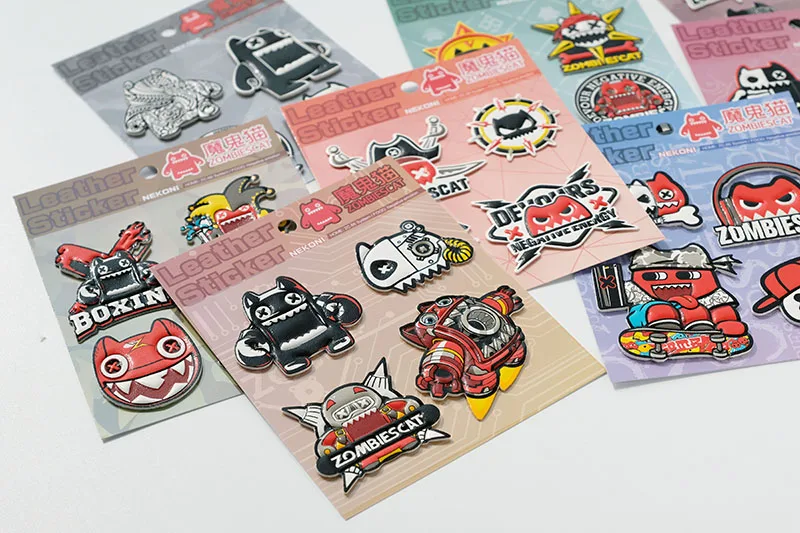 Nekoni PVC Leather Stickers Bag Jeans Stickers 3D Puffy Decorative Decals Adhesive Decals for Shoes Stickers Jeans