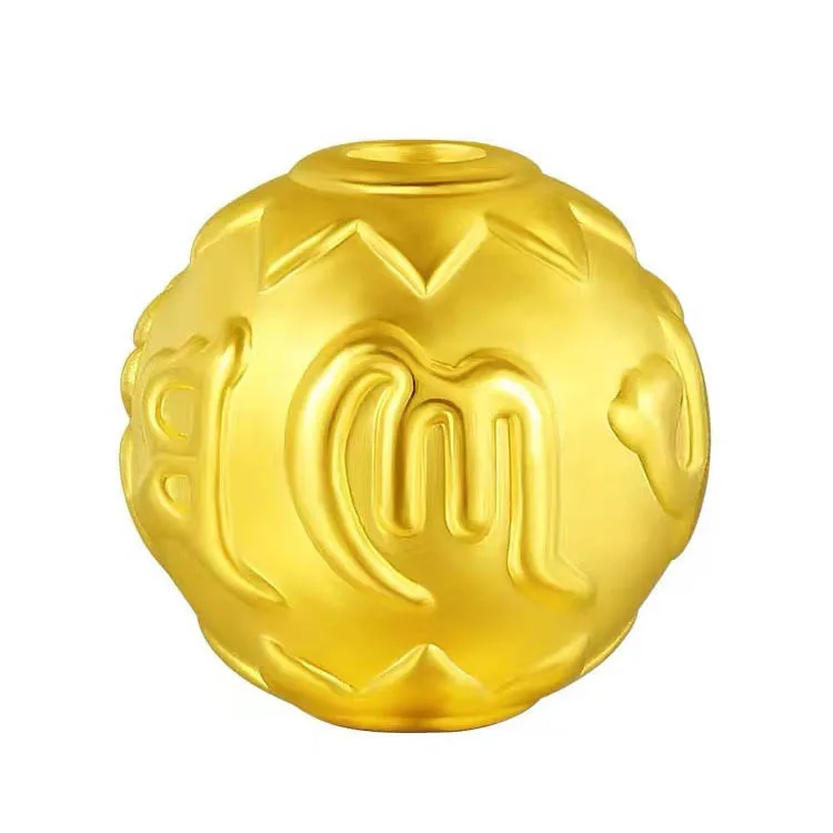 Luxury Fashion Au999 Pure 24K Gold Charm Pendant Connectors For DIY Bracelet Necklace Anklet Jewelry Making Accessories