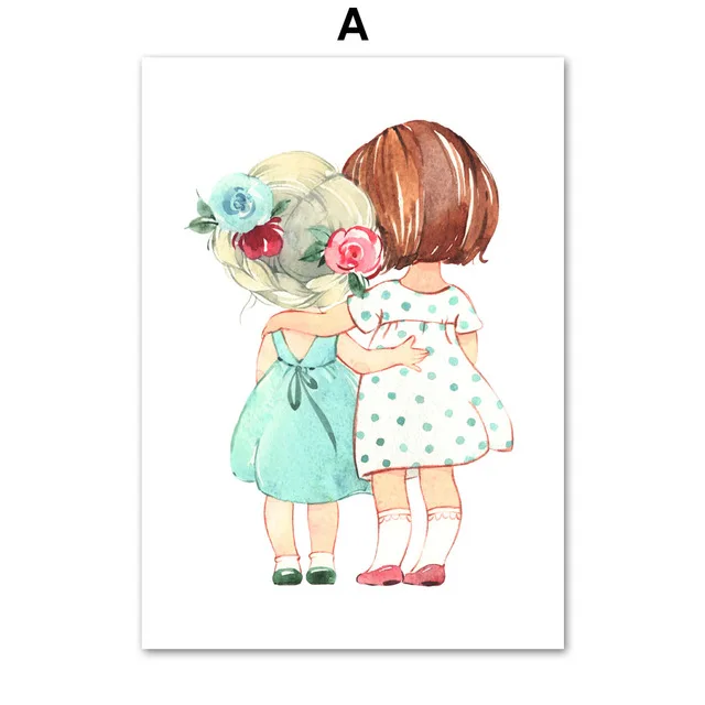 Kids Room Decor Cute Baby Girl Rose Flower Nordic Posters And Prints wall art nursery prints