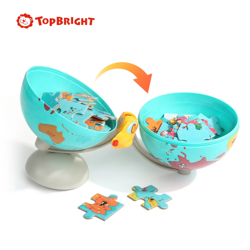Topbright wholesale baby wooden world map puzzle in globe for kids