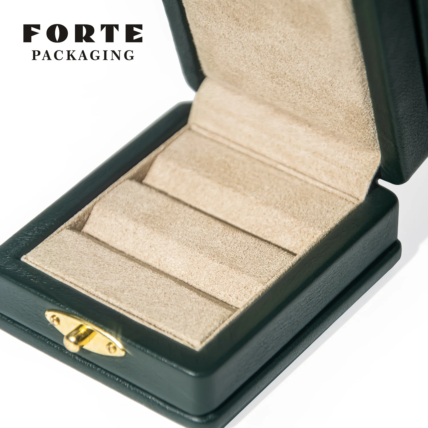 FORTE New Design Luxury Green Gemstone Box Set Gemstone Diamond Display Box Real Leather Gem Display Box