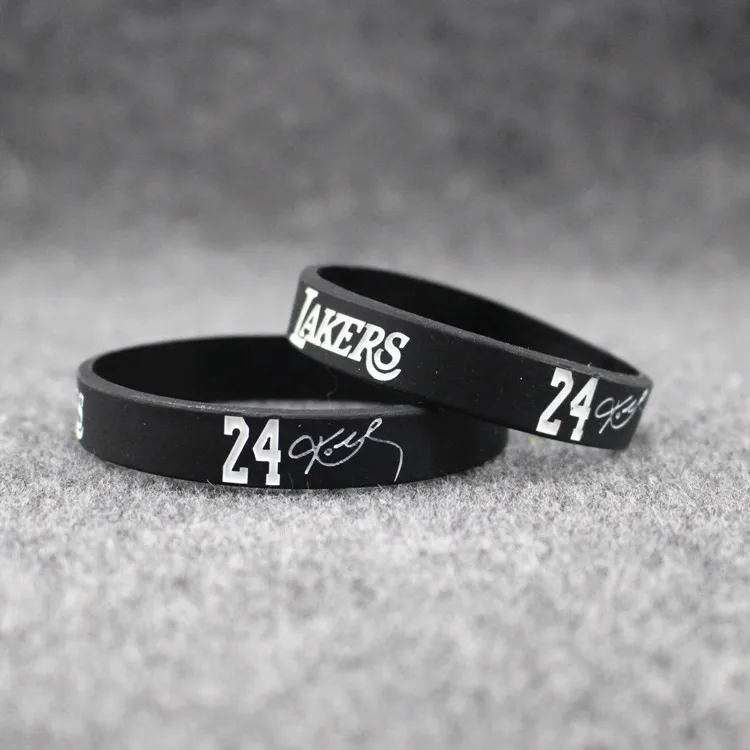 Factory Direct Cheap Engraving Wristband Personalized Promo Gifts Silicone Basketball Kobe Bryant Bracelet
