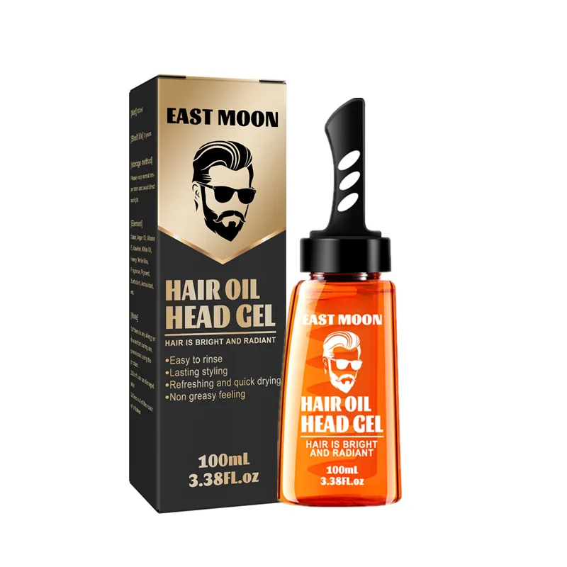 2 in 1 Long-lasting Fluffy Hair Styling Moisturizing Argan Oil Retro Big Back Shape Fluffy Comb Men Comb Aqua Wax Hair Style Gel