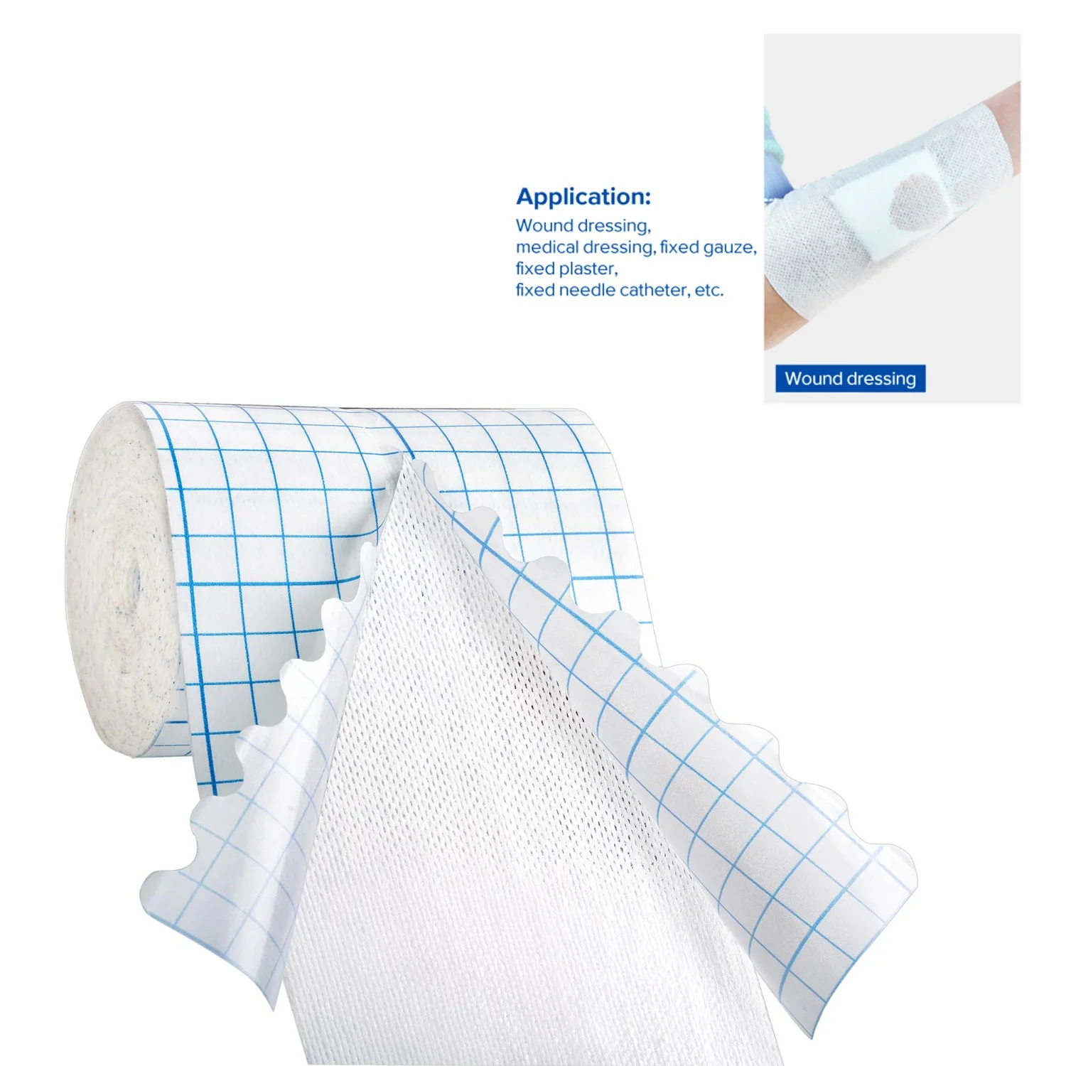 Medical Non-woven Dressing Roll Retention Adhesive Breathable Tape Non-Woven Tape Adhesive Dressing Roll