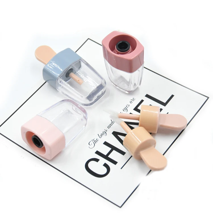 5ml Private Label Blue Green Pink Cute Lipgloss Containers Tube Luxury Cosmetic Ice Lip Gloss Tubes With Wand