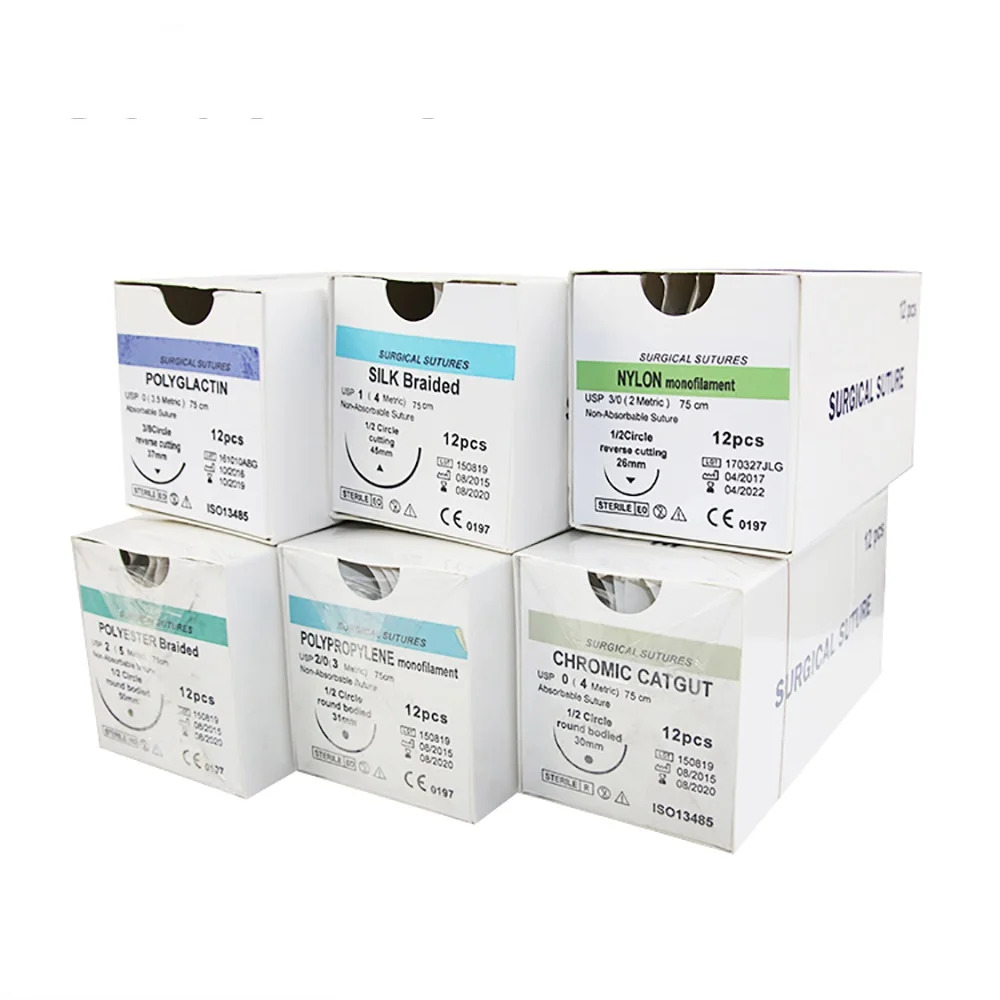 Manufacturers Surgical Sutures Disposable Medical With Stainless Steel Needle With CE ISO Approved OEM