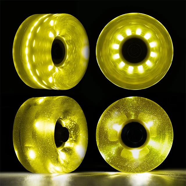 LED Lighting Inline Skates Wheels 65mm 82A Roller Skating Flashing  Roller