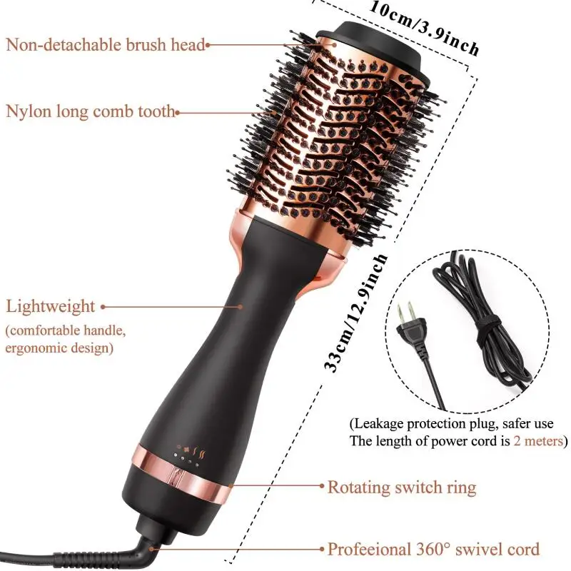 Hot Air Brush 4 In 1 Hair Blow Dryer Stock One Step Hair Dryer And Styler electric brush hair  Blow Dryer Comb