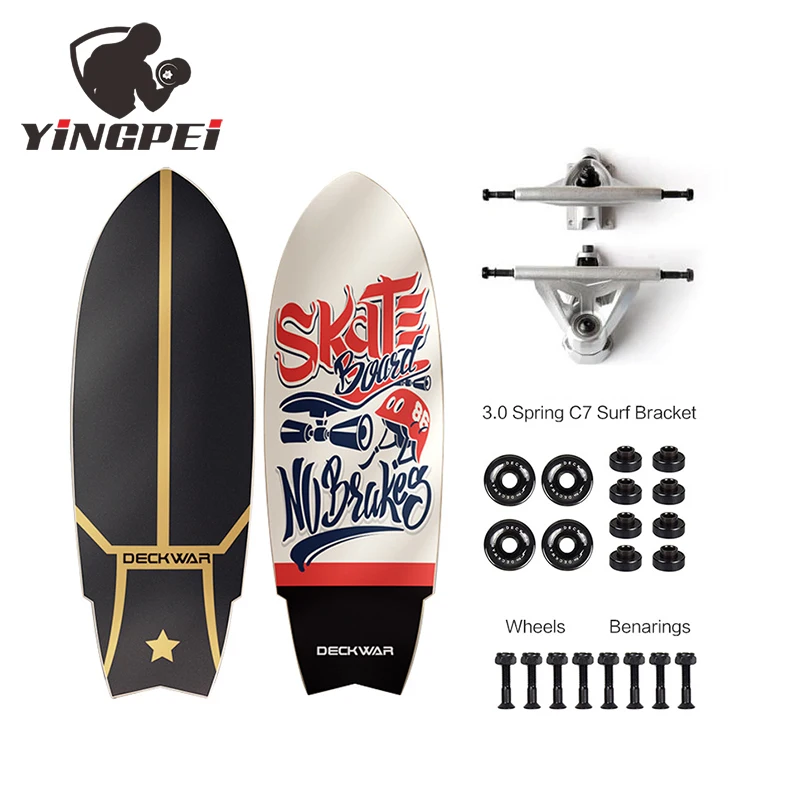 YINGPEI In Stock 7 Ply Russia Maple Land surfskate Swing Cruiser Surfing surf skate skateboard