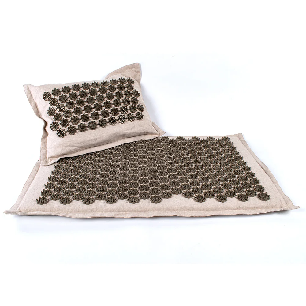 Акупрессурный коврик, Массажная подушка для головы, шеи, спины, ног с подушкой, коврик с шипами для йоги