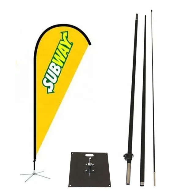 Customized Decorate Fast Produce Wholesales business Promotional Advertising Tear Drop Beach Feather Flag