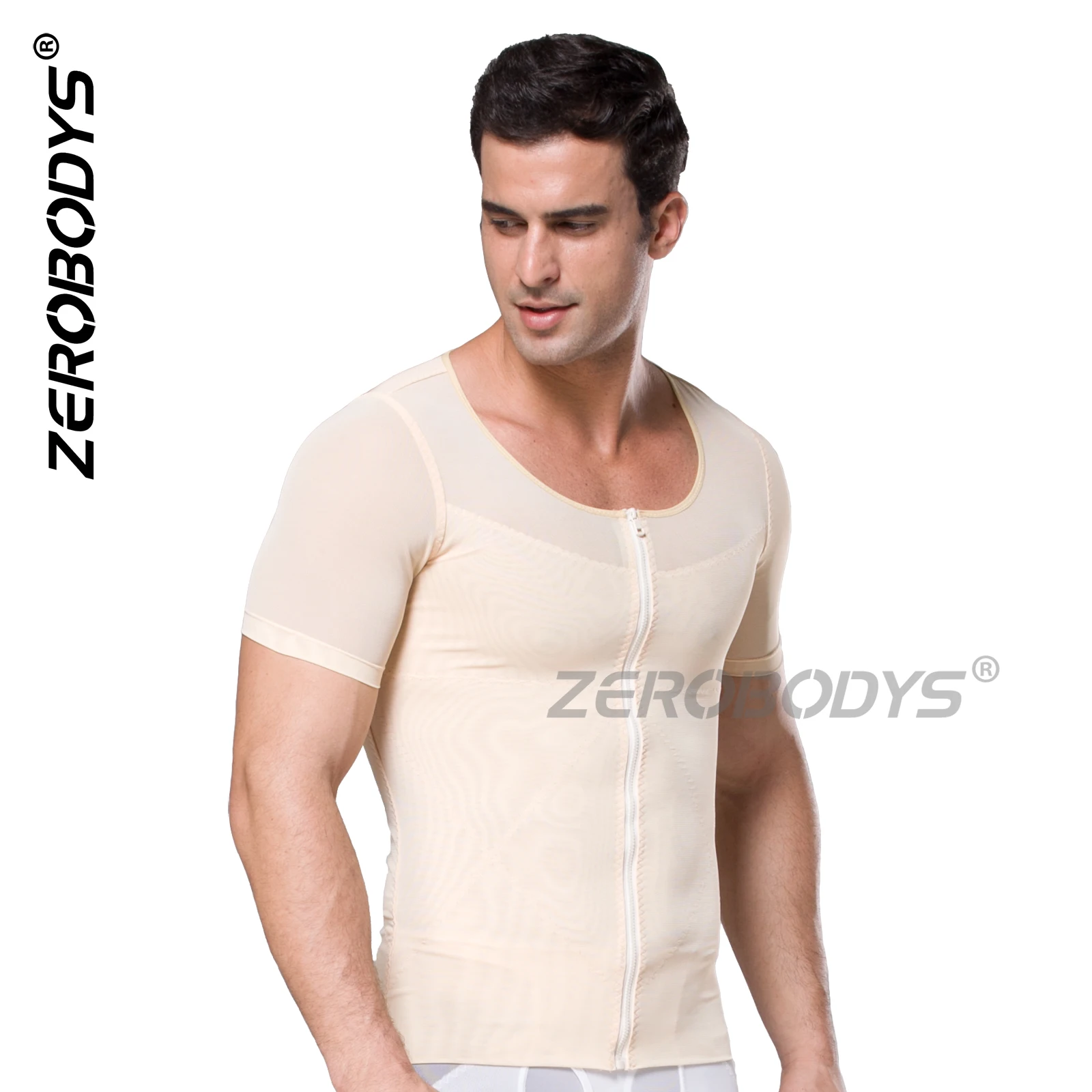 ZEROBODYS W089 180g Mesh Zipper N Hooks Body Shaper Wholesale Magic Shapewear For Men
