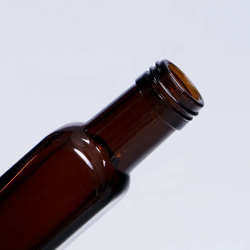 Fancy 100ml small amber square glass bottles with black metal lids for olive oil