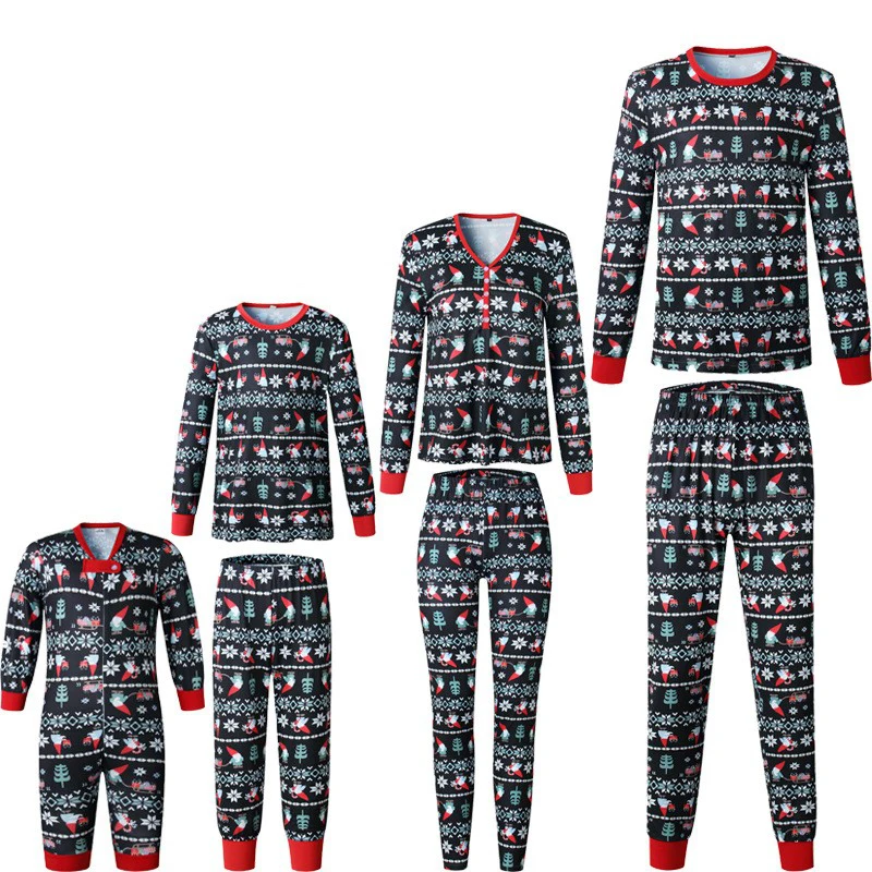 Family Christmas Cartoon printing Pajamas Christmas Kids Baby Clothes Merry Christmas Pjs Family 2023