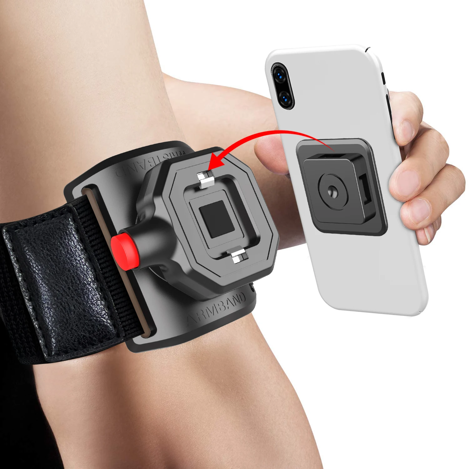 360 Rotatable Running Phone Case Sport Bag Detachable Climbe Hiking Cycling Jogging Gym Cellphone Wrist Pouch Phone Holder