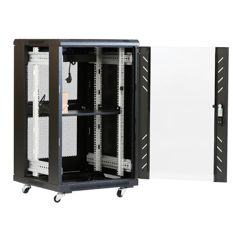 floor standing black standard 19 inch studio server rack 18u