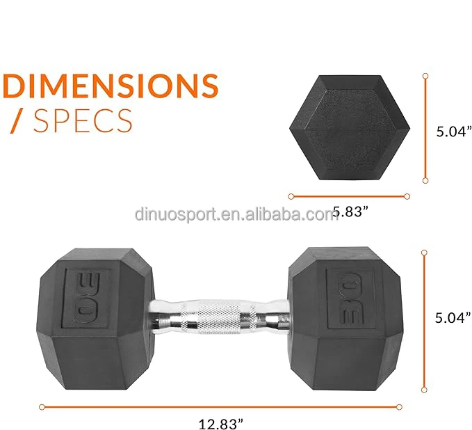 Dinuo Fitness Hex Dumbbell  Multiple Specification 5lb to100lb Gym Power Training Equipment