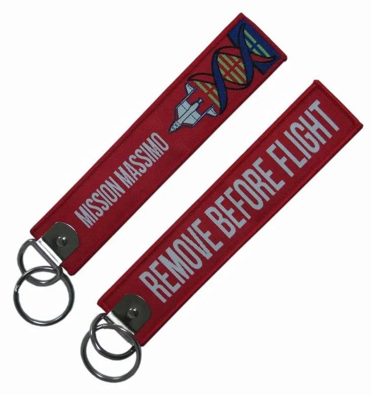 Personalized Airplane Aviation Tags Key Chain Fabric Custom Woven Keychain