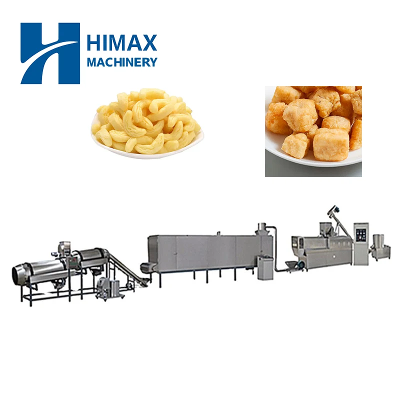Multifunctional puffed corn snaks food making twin screw extruder 100-150 Kg/h food snacks machine puff snacks production line