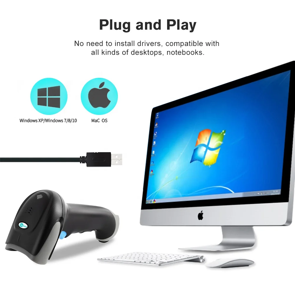  Excellent Quality Cheap Handheld Laser Reader Bar Code Portable 1D Wireless 2.4g Barcode Scanner For