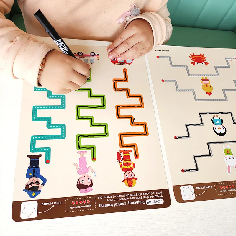 Pen Control Training Whole Brain Development Maze Puzzles Drawing Education For Early Learning Writing Skills Development