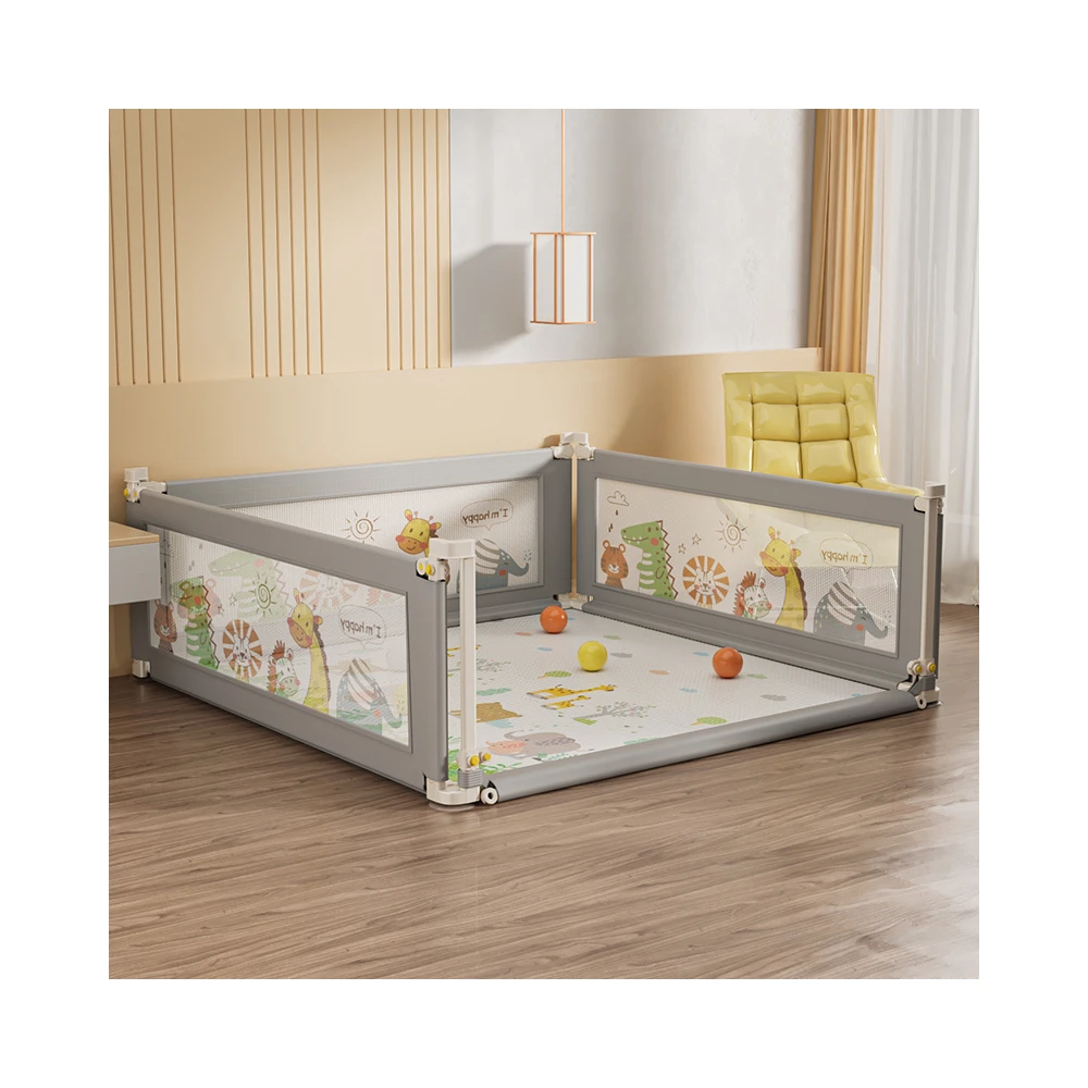 Lifted Fence Kids Playpen Outdoor Indoor Play Fence  Tot Kids Play yard Corral With Child-Lock