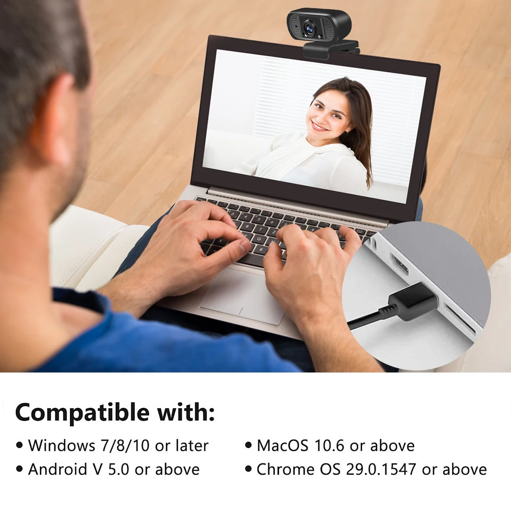 
2021 New Arrival Full HD 1080P USB Webcam Smart Digital Video PC Web Camera for Video Call Meeting Broadcast Live 