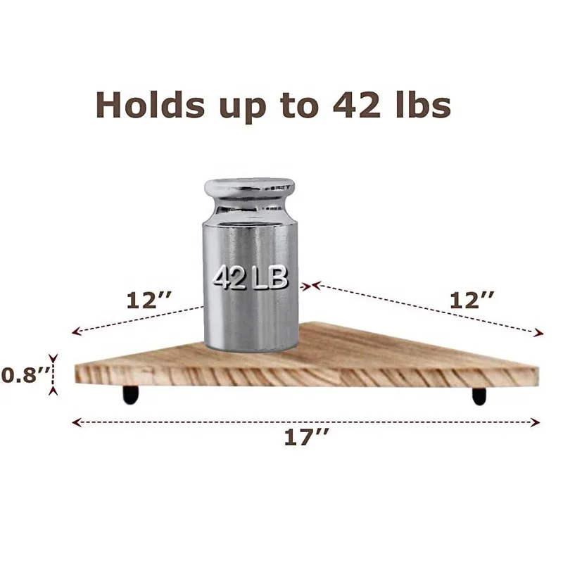 Triangle Corner Wall Shelf Living room 3 Set Wood  Floating Shelves With Brackets Rustic Organizer Displays Corner Storage Rack