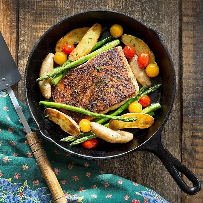 Cast Iron Skillet 3-Piece Set - Heavy-Duty Pre-Seasoned Pan Cookware 10\