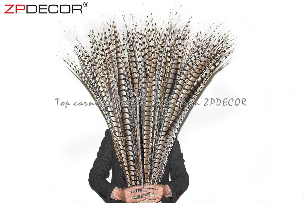 ZPDECOR Factory Wholesale Size 70-80 cm Natural Lady Amherst Pheasant Feather for Brazilian Carnival Decorations