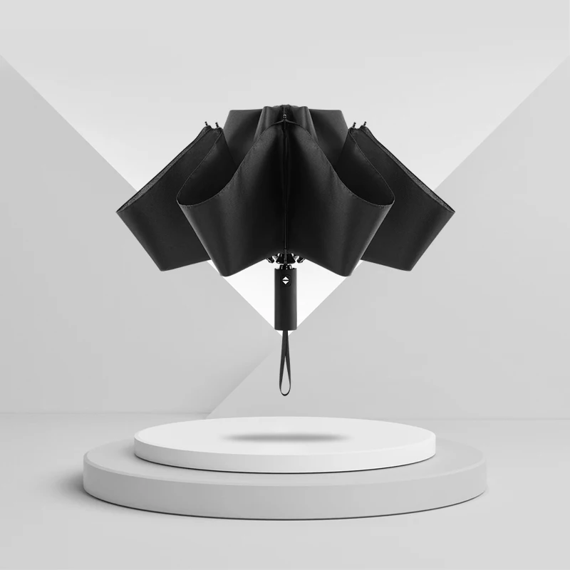 Fully-automatic 23 inch windproof waterproof three folding sun girls gift custom colors sunshade reverse umbrella for the rain