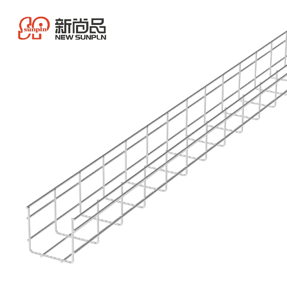 heavy-duty wire mesh cable tray basket connector accessories supplier making welding machine side plate design perforated tray