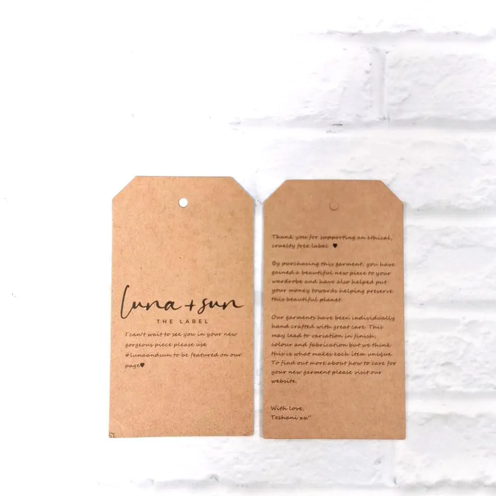 Подвесные бирки из переработанной бумаги для одежды, подвесные бирки из переработанной крафт-бумаги