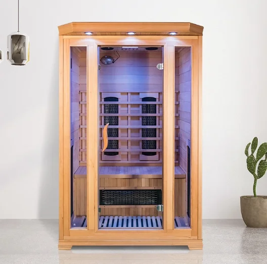 Factory Price Canadian Hemlock Wooden 2 Person Home Far Infrared Dry Sauna Room