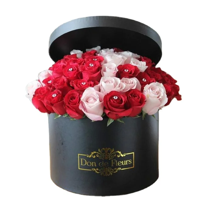 Manufacturer Cylinder Packaging Paper Box Luxury Flower Gift Round Tube For Wedding