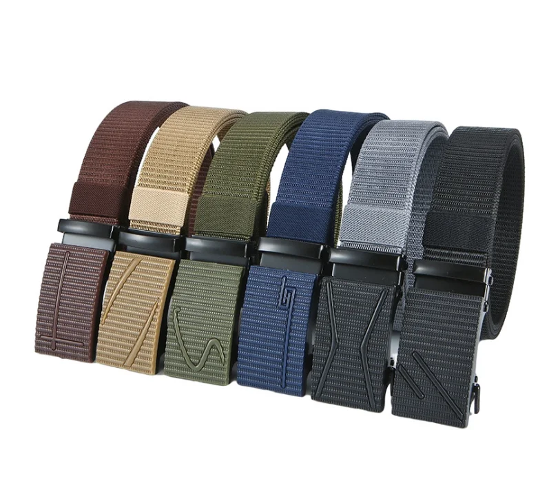 Fashion men Custom Colorful Blue nylon Webbing Canvas automatic Belt