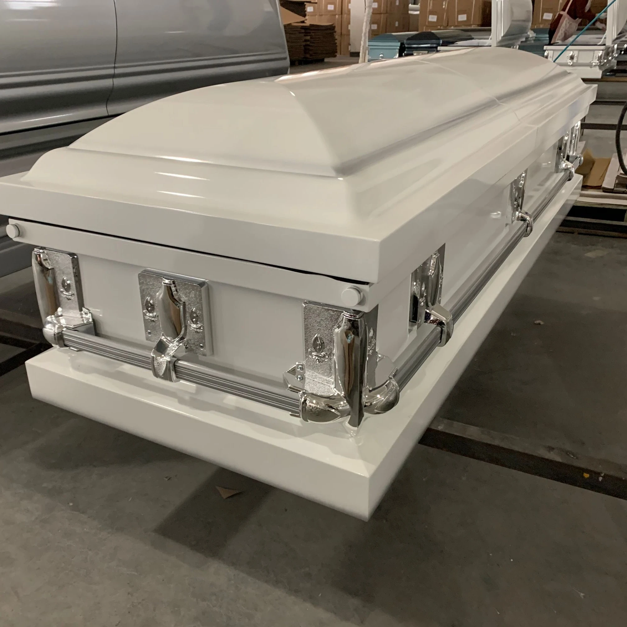 Yuanfeng hot sale metal coffin white casket wholesale