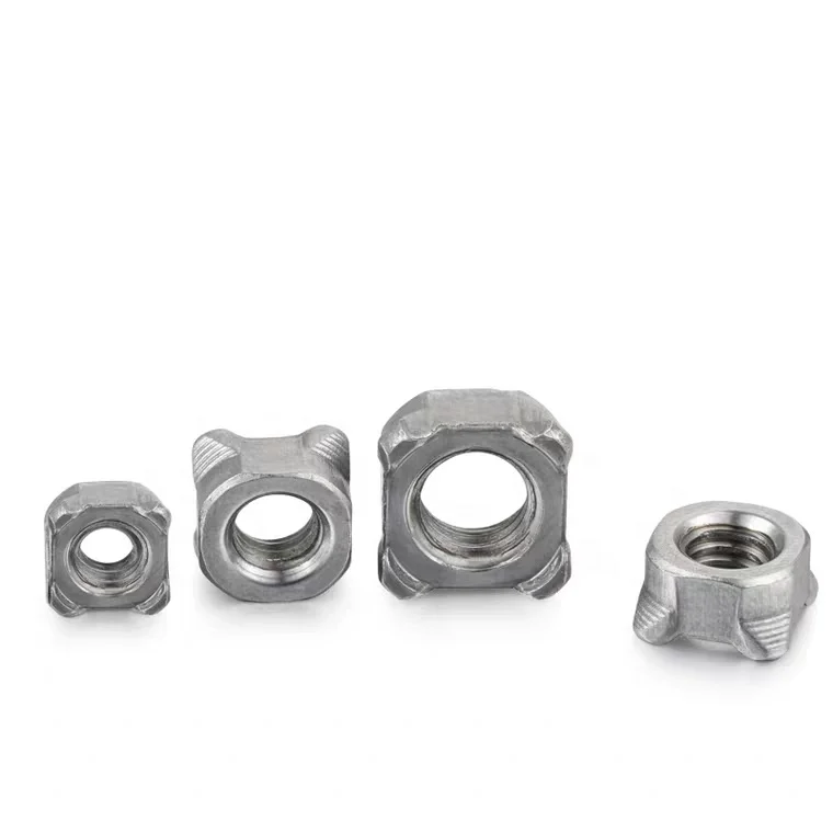 Fastener nuts m3 m4 m5 m6 m8 m12 flat square threaded rod and nuts weld cage nut DIN928