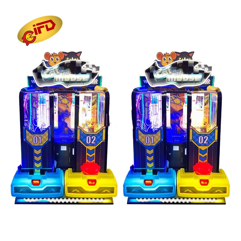 IFD Coin Operated Cat And Mouse Indoor Driving Game Kids Drive Car Racing Speed Redemption Game Machine